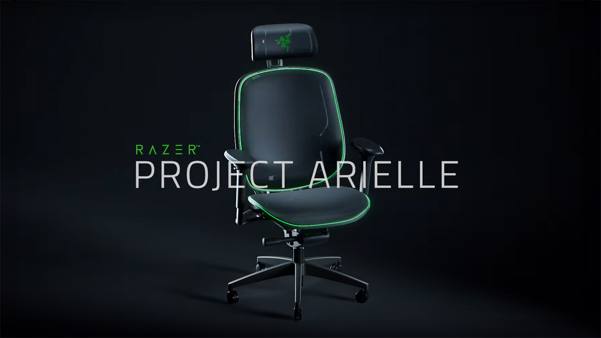 An image of the Razer chair prototype, with the text, 'Razer: Project Arielle' over it.