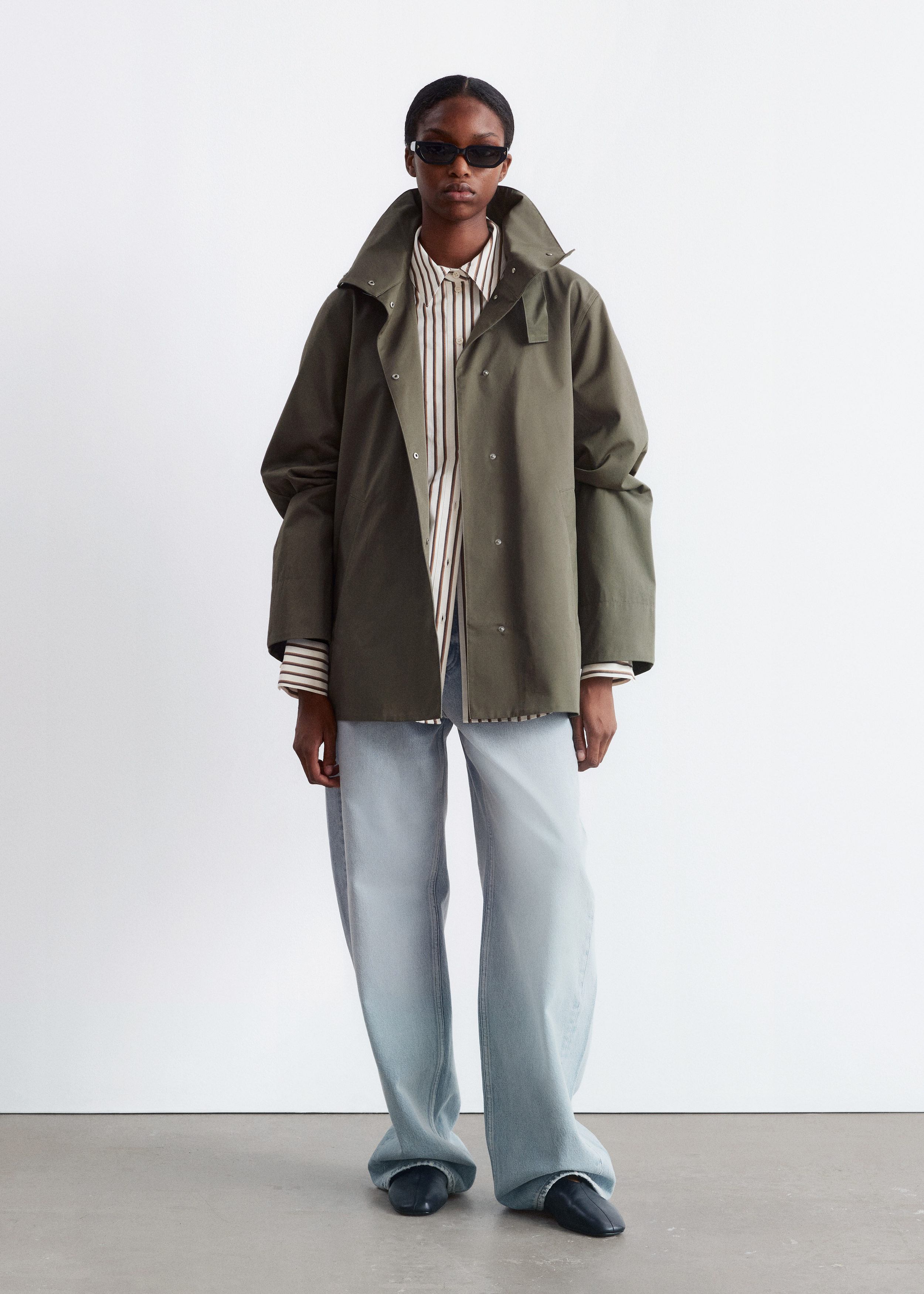A-Line Funnel-Neck Jacket