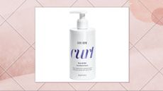 Color WOW Curl FLO-ETRY Vital Natural Serum on a pink background