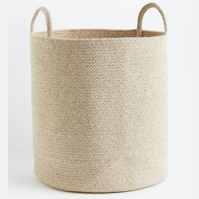 woven cotton basket from H&M in beige colourway
