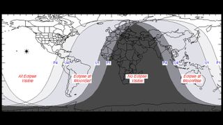 Map of the partial lunar eclipse of Nov. 19, 2021.