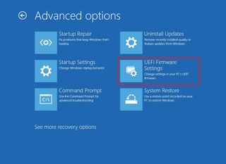 Windows 10 UEFI firmware settings option