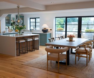 large kitchen diner with Belgian doors