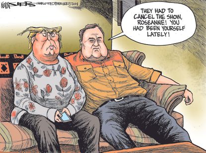 Editorial cartoon U.S. Roseanne cancellation Trump