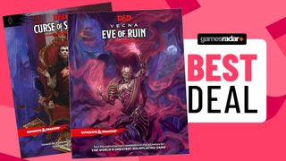 Two D&D books alongside a 'best deal' badge, against a pink background