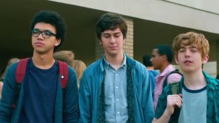 Justice Smith, Nat Wolff, and Austin Abrams in Paper Towns