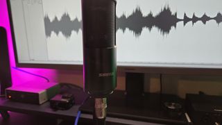 Shure SM4 microphone in this writer's home studio