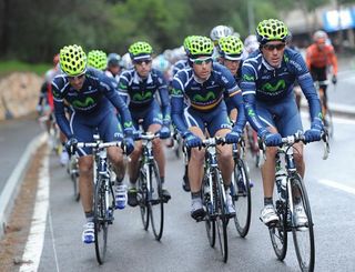 The Movistar team spent plenty of time at the front.