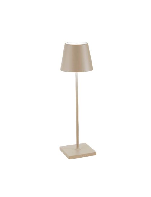 Poldina Pro Sand Brown Metal Table Lamp by Zafferano America 15"