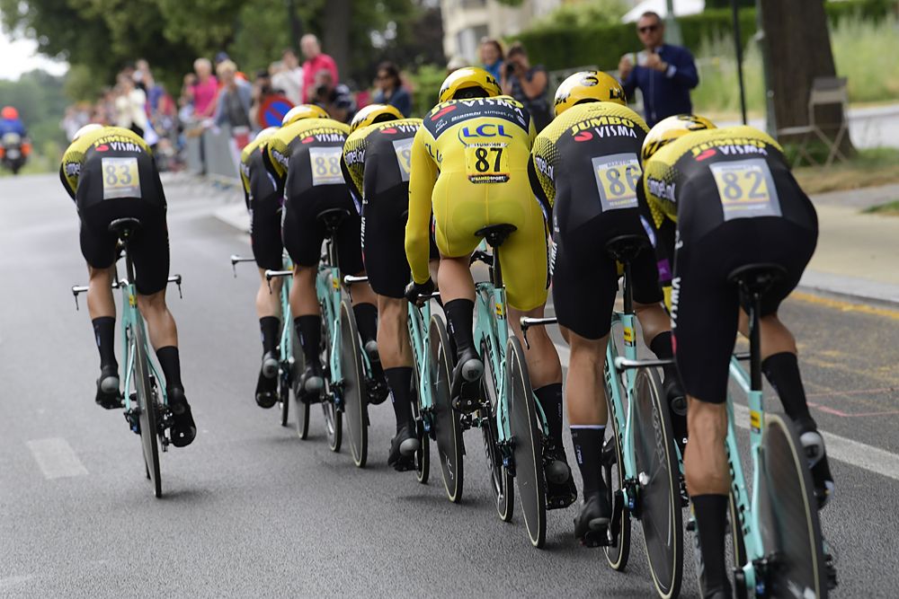 Jumbo-Visma win the team time trial at the Tour de France