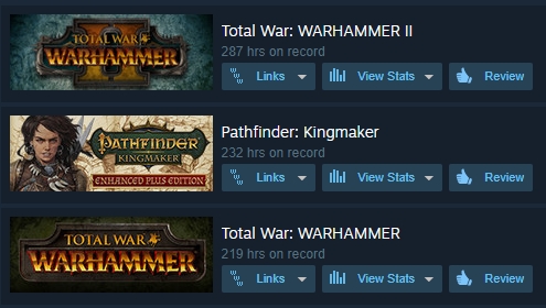 Jody has 287 hours in Total War: Warhammer 2