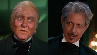 From left to right: Frank Morgan as The Wizard in The Wizard of Oz and Jeff Goldblum as The Wizard in Wicked.