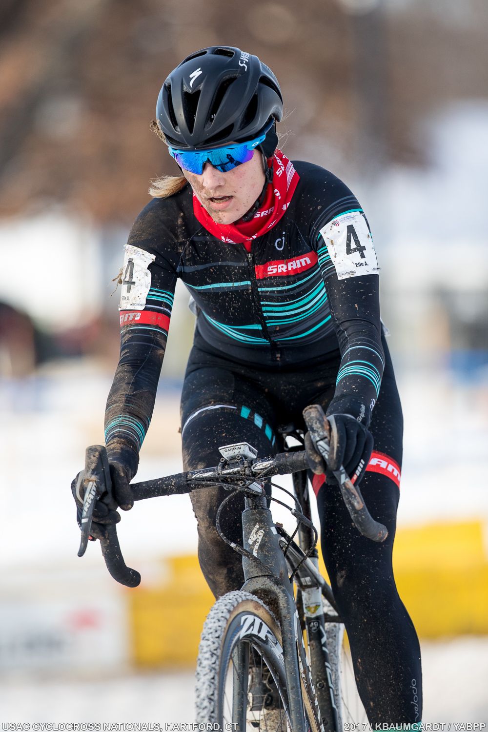 Elle Anderson rides to a fourth place finish.