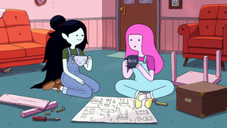 Adventure Time Obsidian Marcy and Bonnie drinking tea