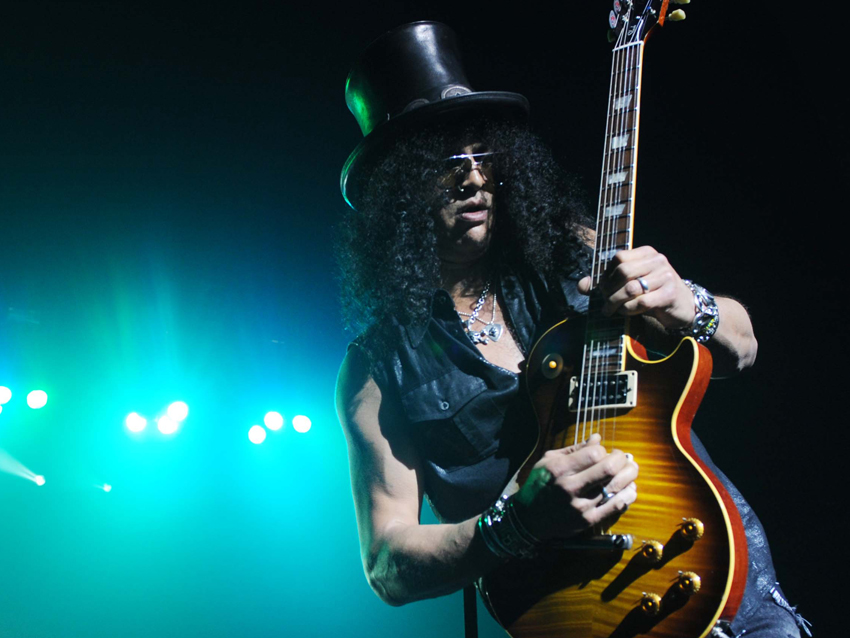 Guns N Roses guitarist Slash pops into Dublin guitar shop ahead of