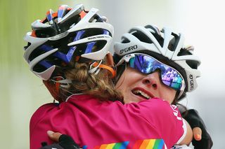 during the 2014 La Fleche Wallonne race on April 23, 2014 in Huy, Belgium.