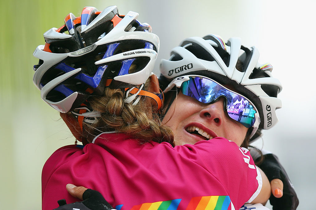 during the 2014 La Fleche Wallonne race on April 23, 2014 in Huy, Belgium.