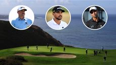 A general shot of Torrey Pines with three golfers in circles