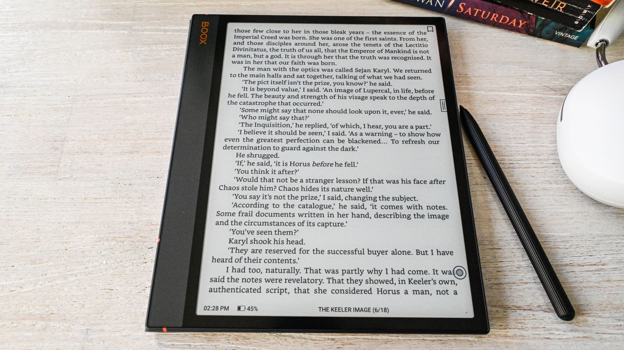 A book page displayed on the Onyx Boox Note Air 3