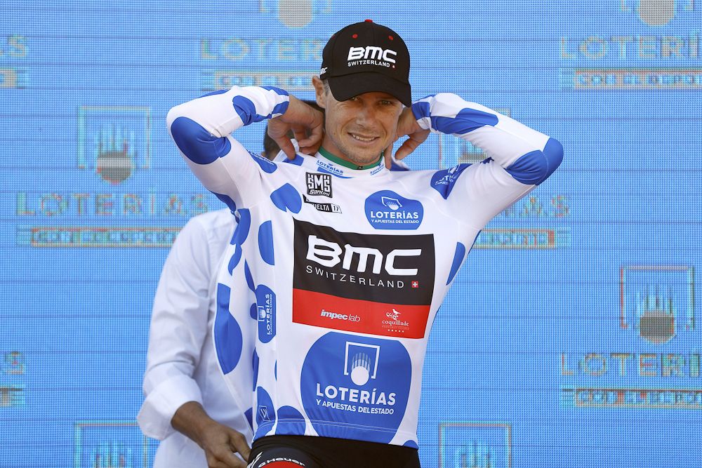 Nicolas Roche in the mountains jersey