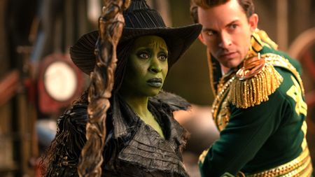 Cynthia Erivo is Elphaba and Jonathan Bailey is Fiyero in WICKED FOR GOOD, directed by Jon M. Chu.