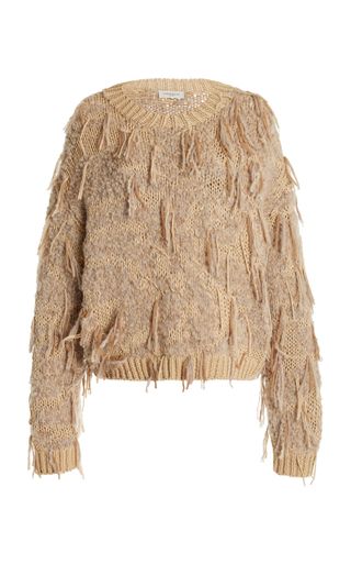 Handcrafted Fringed Knit Sweater