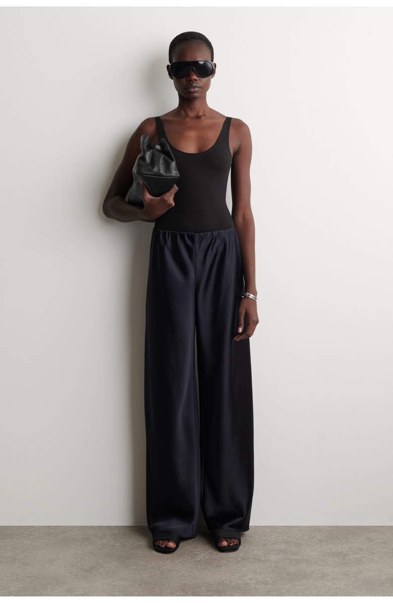 Satin Wide-Leg Pants