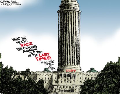 Political cartoon U.S. Debt Ceiling