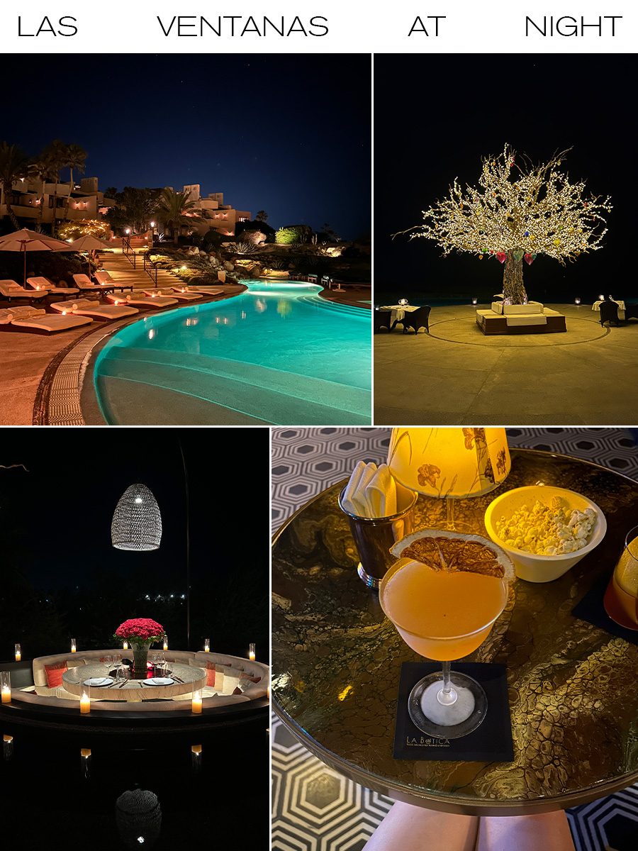 Las Ventanas al Paraiso at night