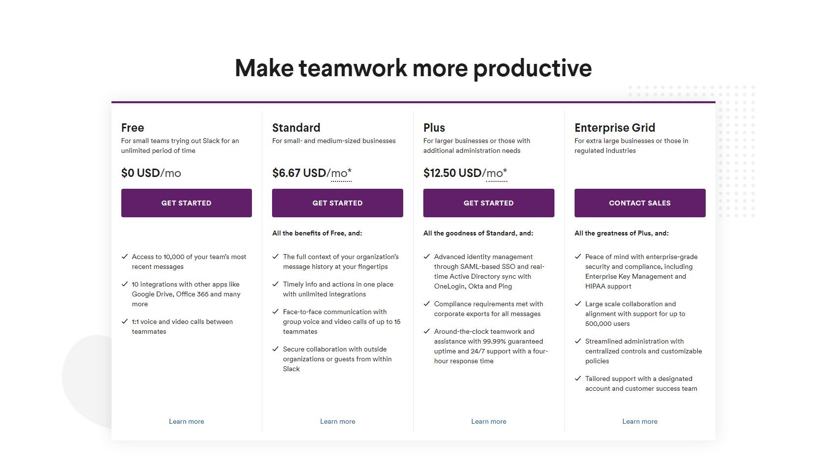 Plans and pricing