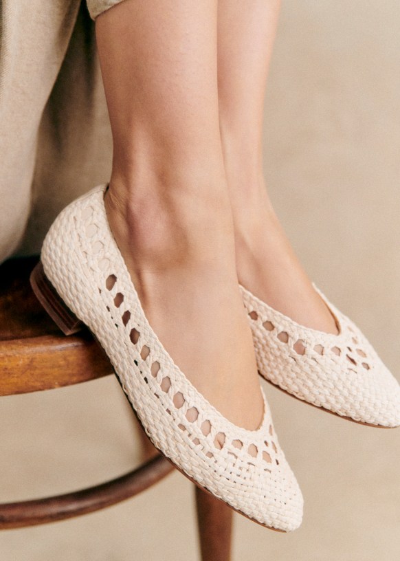 Anya Low Ballerinas - Natural Woven Raffia - Raffia - Sézane