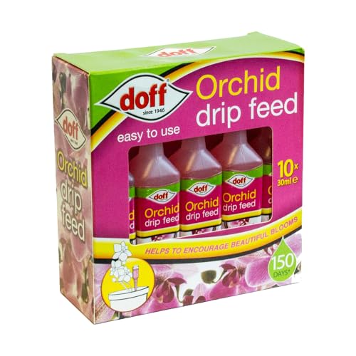 Doff Orchid Drip Feed &amp;ndash; 10x30ml Bottles Fast-Acting Plant Food for Healthy Growth of Orchids &amp;amp; Flowering Plants &amp;ndash; Nutrient Enriched Plant Feed &amp;ndash; Encourages Root Development