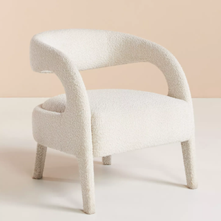 white boucle chair