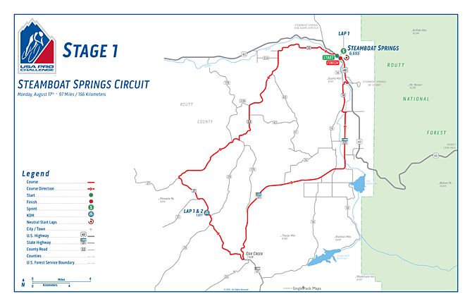 2015 USA Pro Challenge map for stage 1