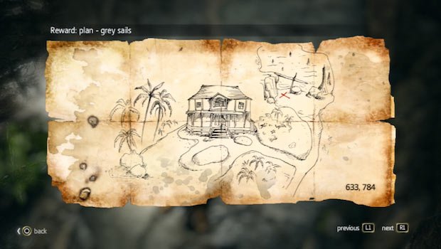 Black Flag Buried Treasure No. 5 map