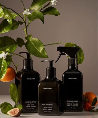 Cleaning products in black packaging