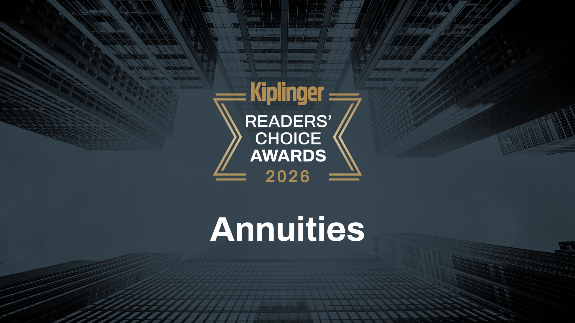 A graphic with the words &amp;quot;Kiplinger Readers' Choice Awards 2026 Annuities.&amp;quot;