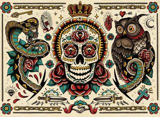 tattoo colouring book