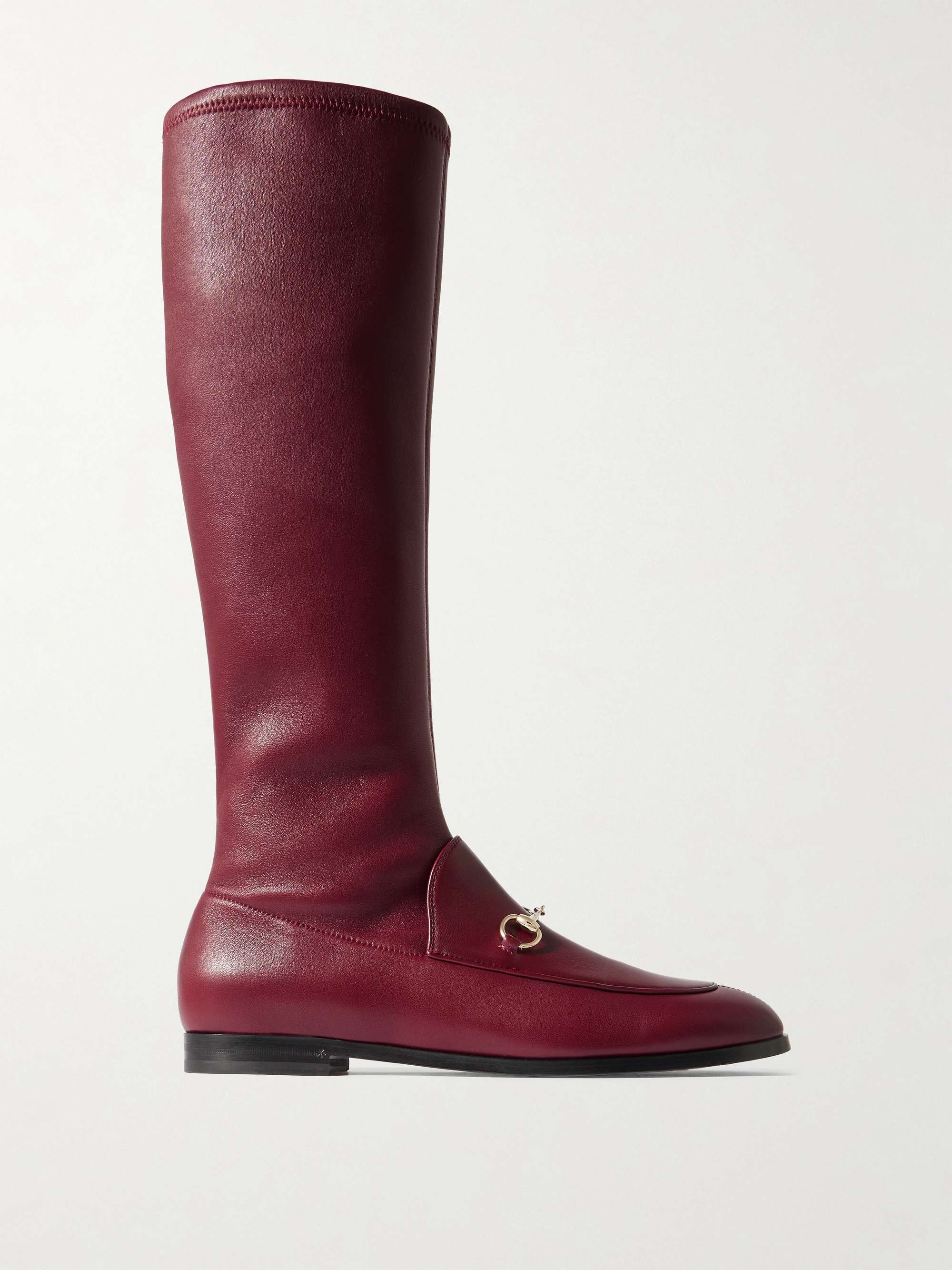 Jordaan Horsebit-Embellished Leather Knee Boots