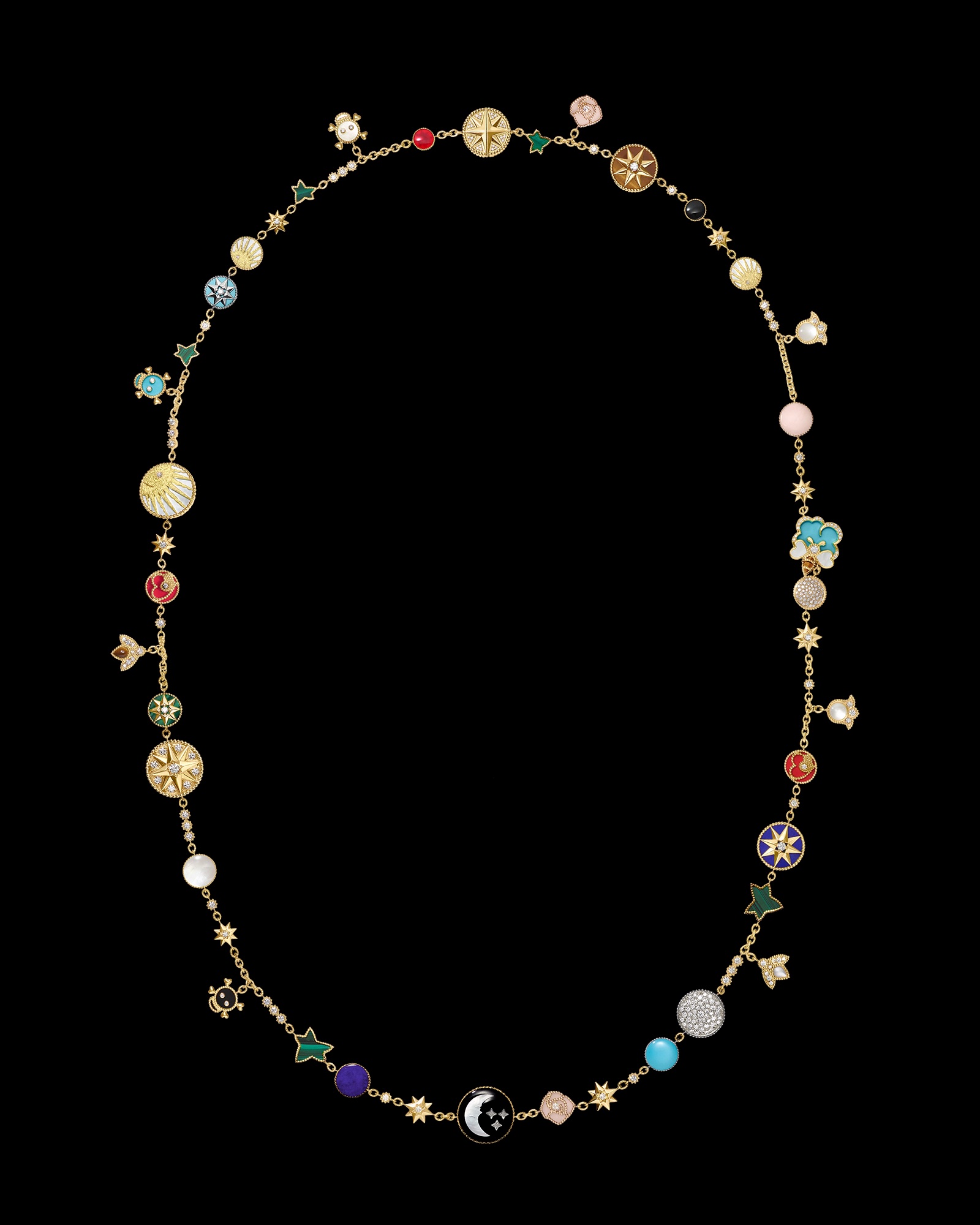 Gold charm necklace