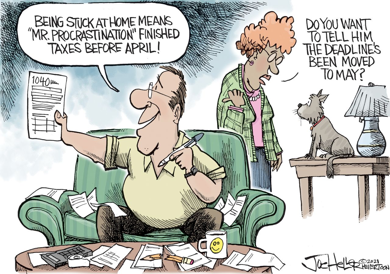 Editorial Cartoon U.S. tax time delay irs