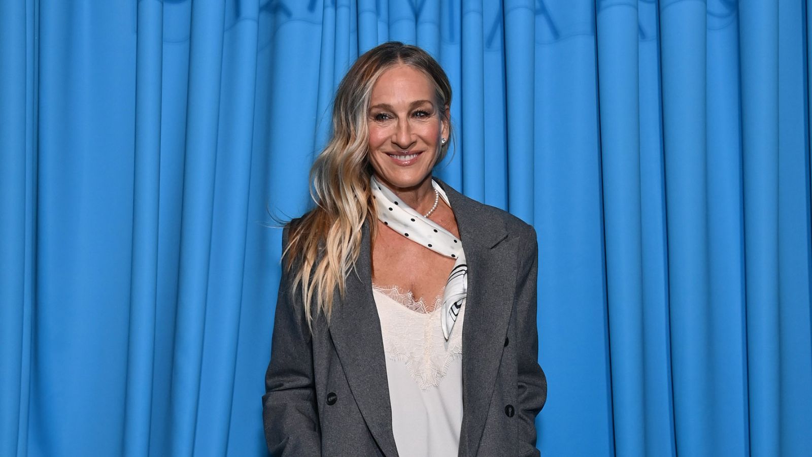 Sarah Jessica Parker in a grey suit