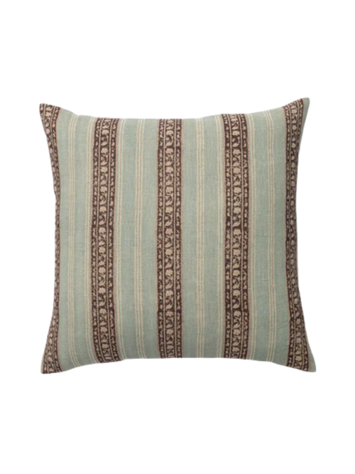 Porter Block Print Linen Pillow Cover