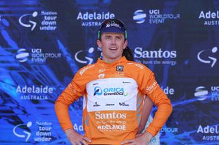Simon Gerrans takes in the moment having sealed his fourth overall Tour Down Under victory