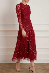 Aurora Ballerina dress in cherry red, Needle &amp; Thread - $719.00