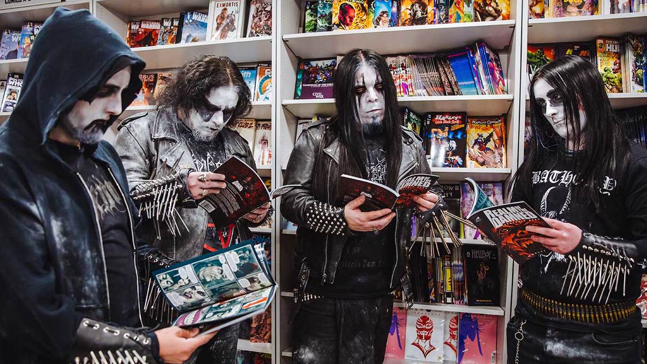 Sons Of Balaur reading Realm Of The Damned in Forbidden Planet