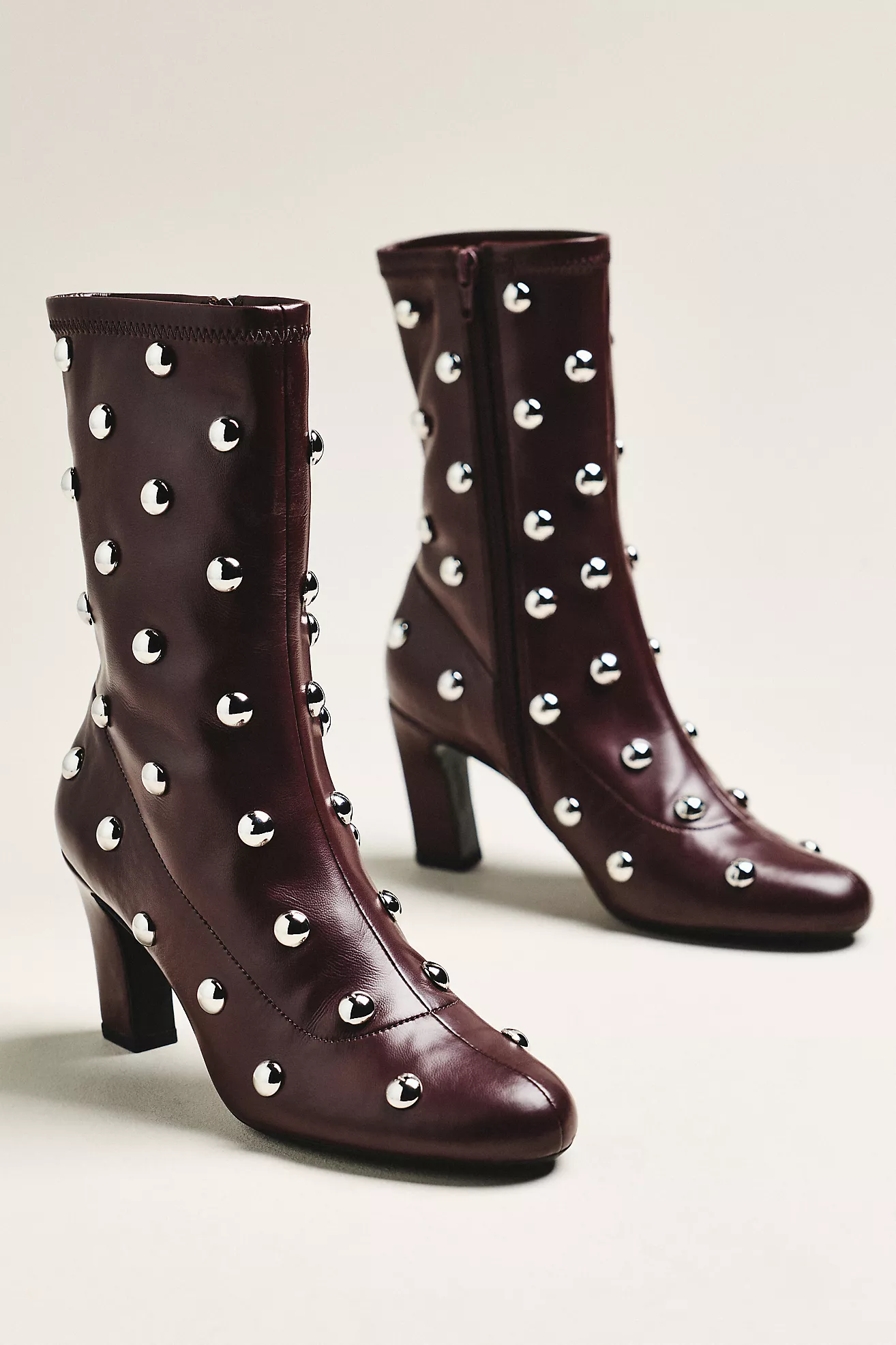 Maeve Studded Stretch Ankle Boots