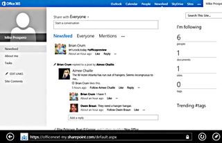 Microsoft Office 365 Newsfeed