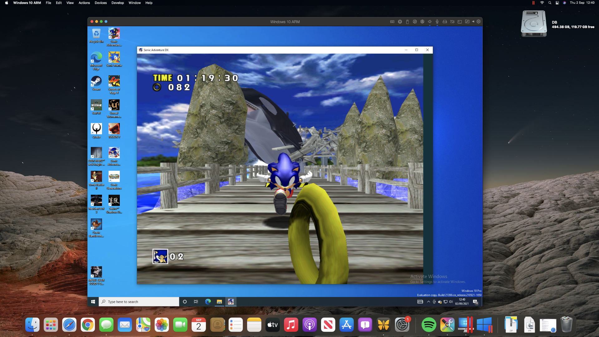 Sonic Adventure on an M1 Mac mini through Steam