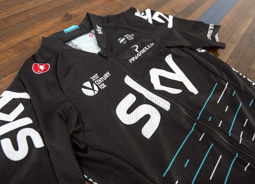 Brand New Team Sky Cycling Jersey Keyring with Castelli details 
